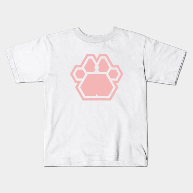 Pink cat paw Kids T-Shirt by Pealion